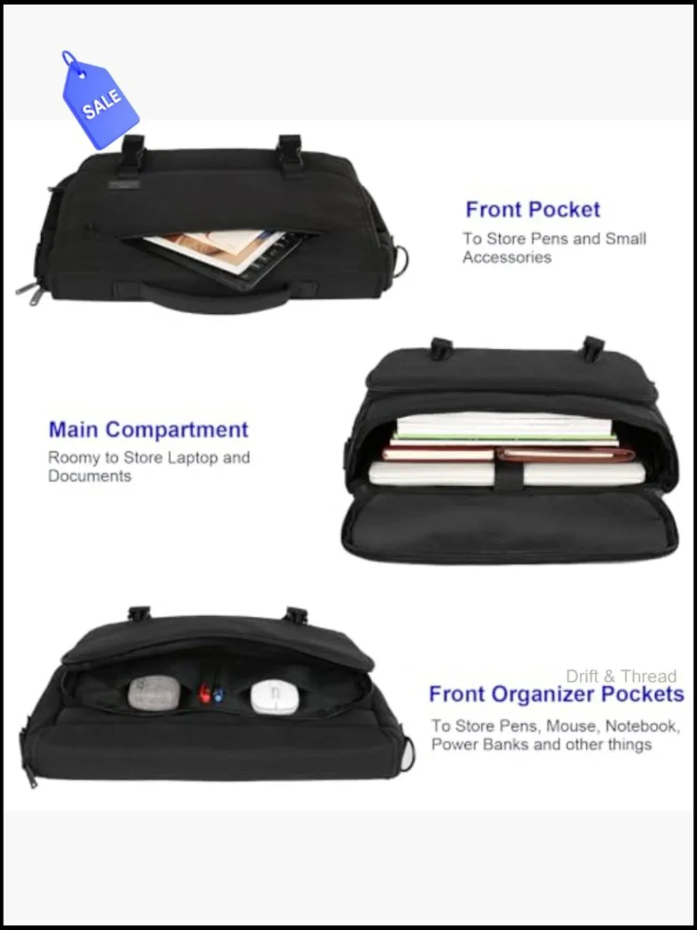 Messenger Laptop Bag 15.6